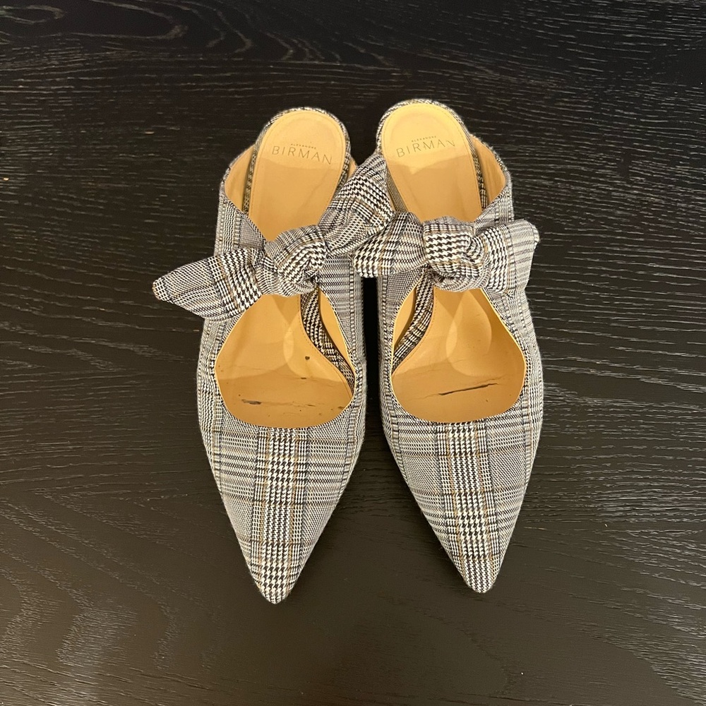 Alexandre Birman Houndstooth Pointed-toe Mules